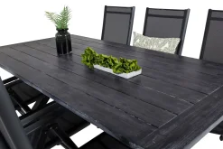 Venture Home Spisegrupper Hage-Rives Spisegruppe 200cm + 6 Break Posisjonsstoler Svart/Grå