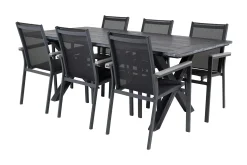Venture Home Rives Spisegruppe 200cm + 6 Parma Karmstoler