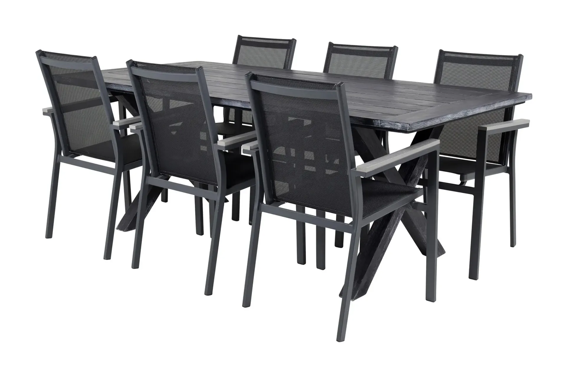 Venture Home Rives Spisegruppe 200cm + 6 Parma Karmstoler