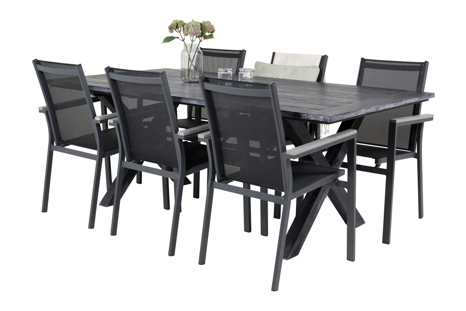 Venture Home Rives Spisegruppe 200cm + 6 Parma Karmstoler