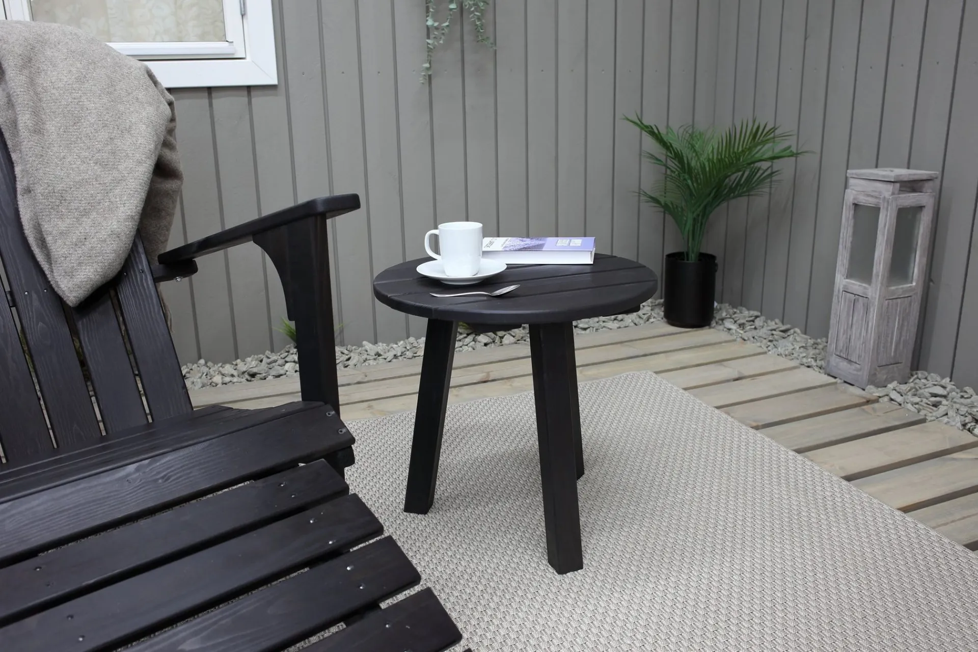 Balkongmøbler-Rolston Avlastningsbord Kaffesvart