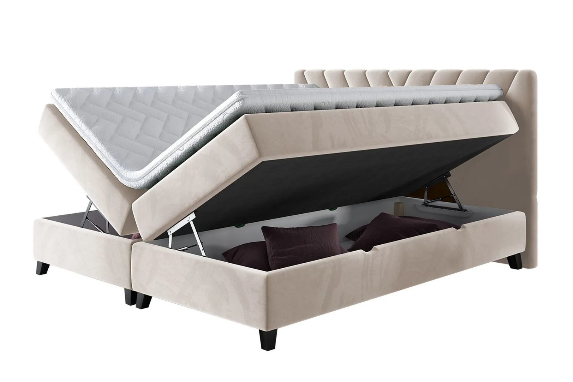 Kontinentalsenger|Seng Med Oppbevaring-Romanza Sengpakke Kontinentalseng 160x200 cm Grey
