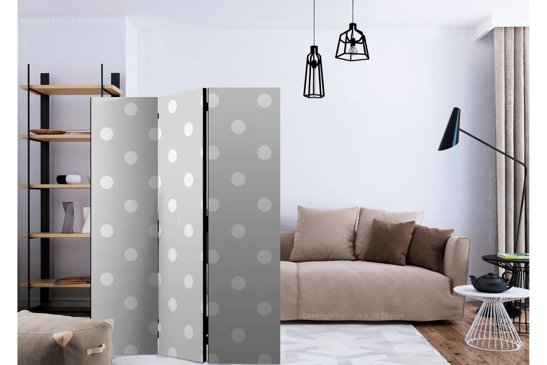 Bretteskjerm-Romdeler Cheerful Polka Dots