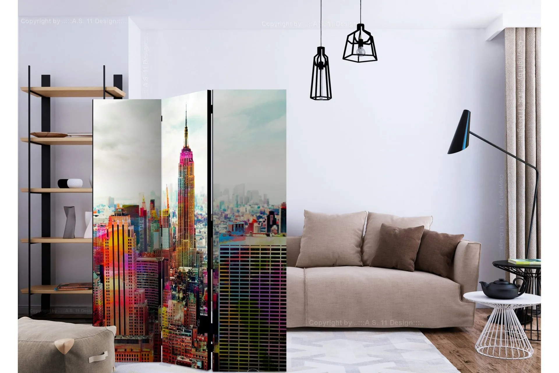Bretteskjerm-Romdeler Colors of New York City