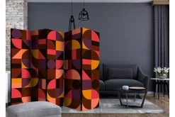 Bretteskjerm-Romdeler Geometric Mosaic Red II