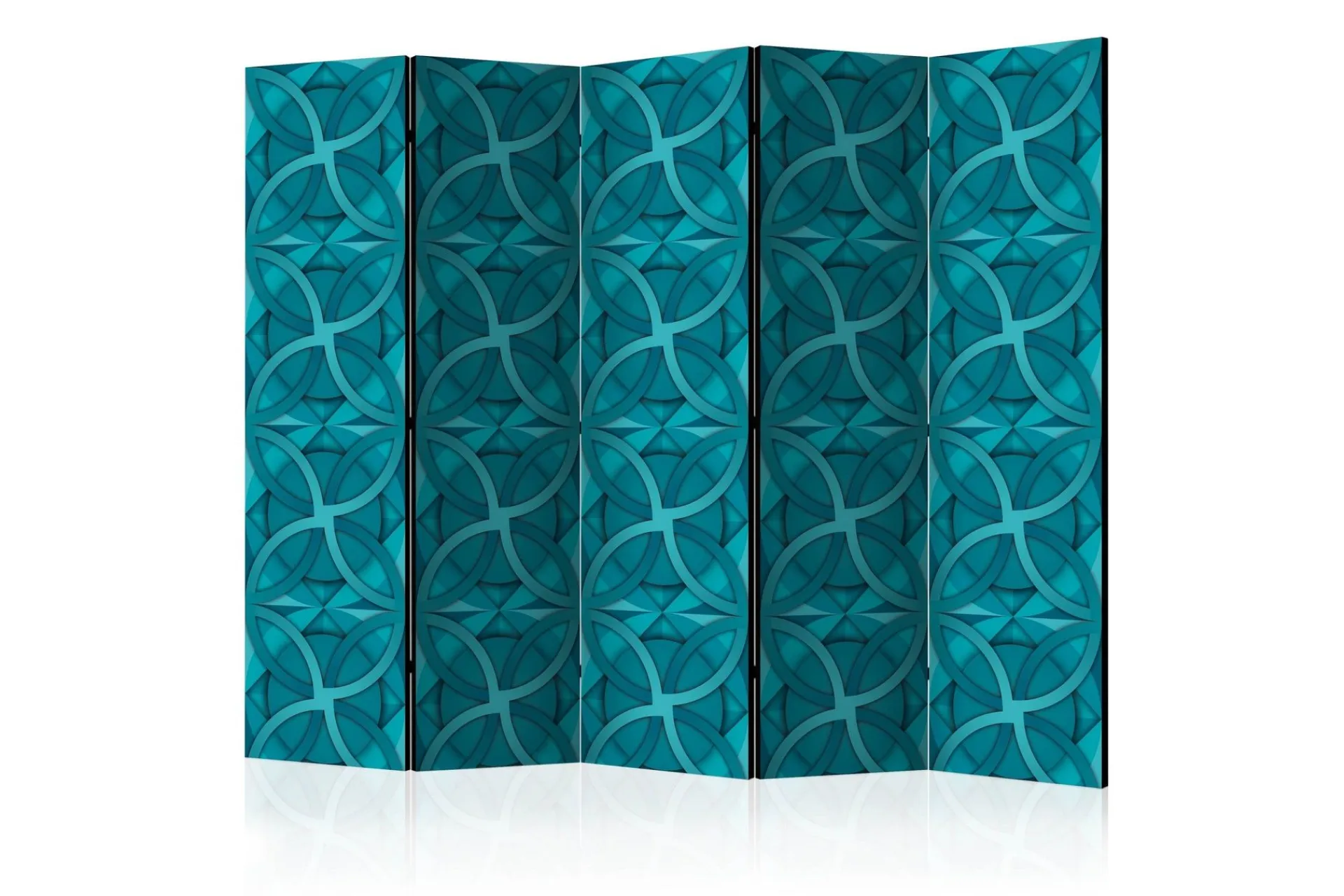 Bretteskjerm-Romdeler Geometric Turquoise II