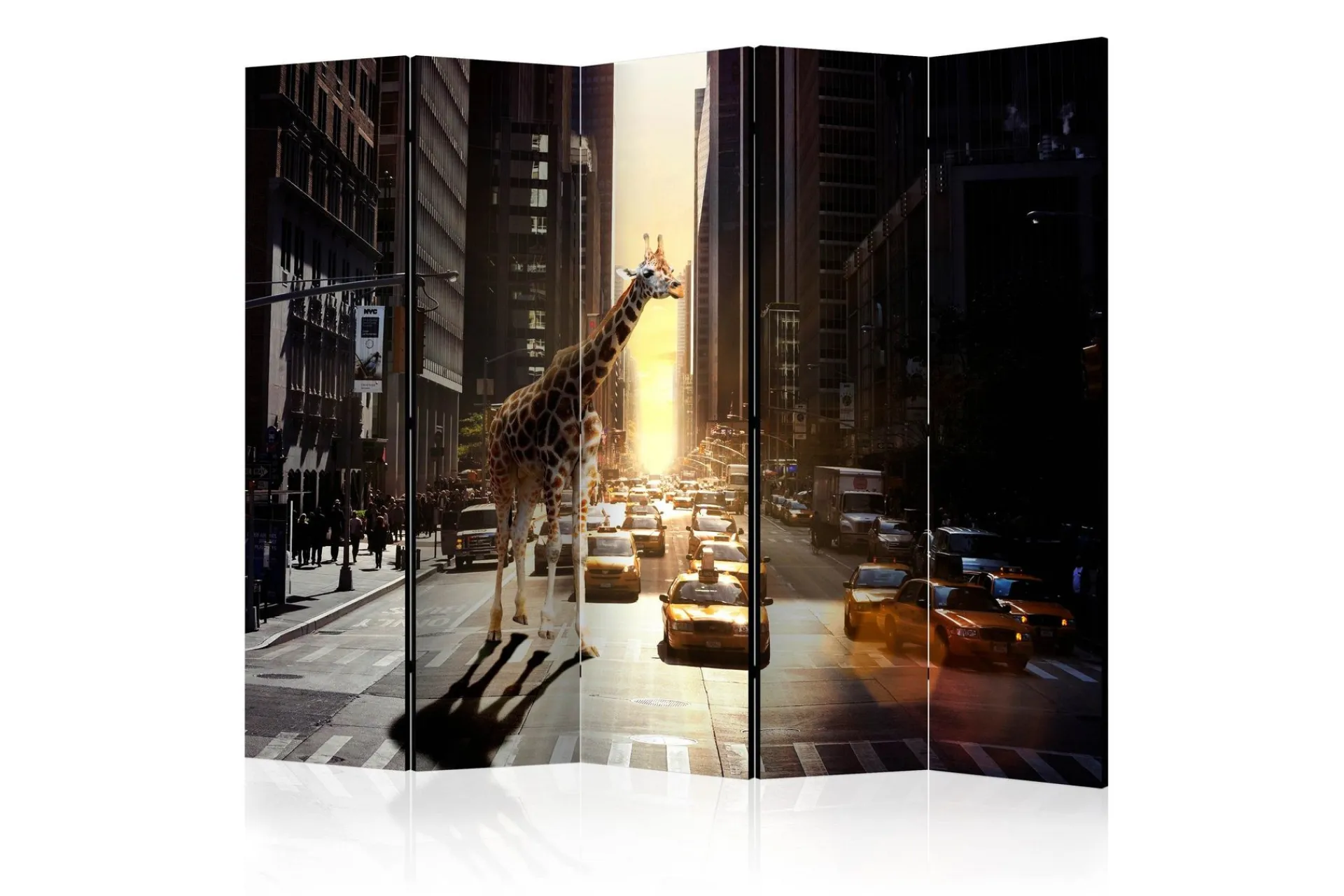 Bretteskjerm-Romdeler Giraffe in the Big City II