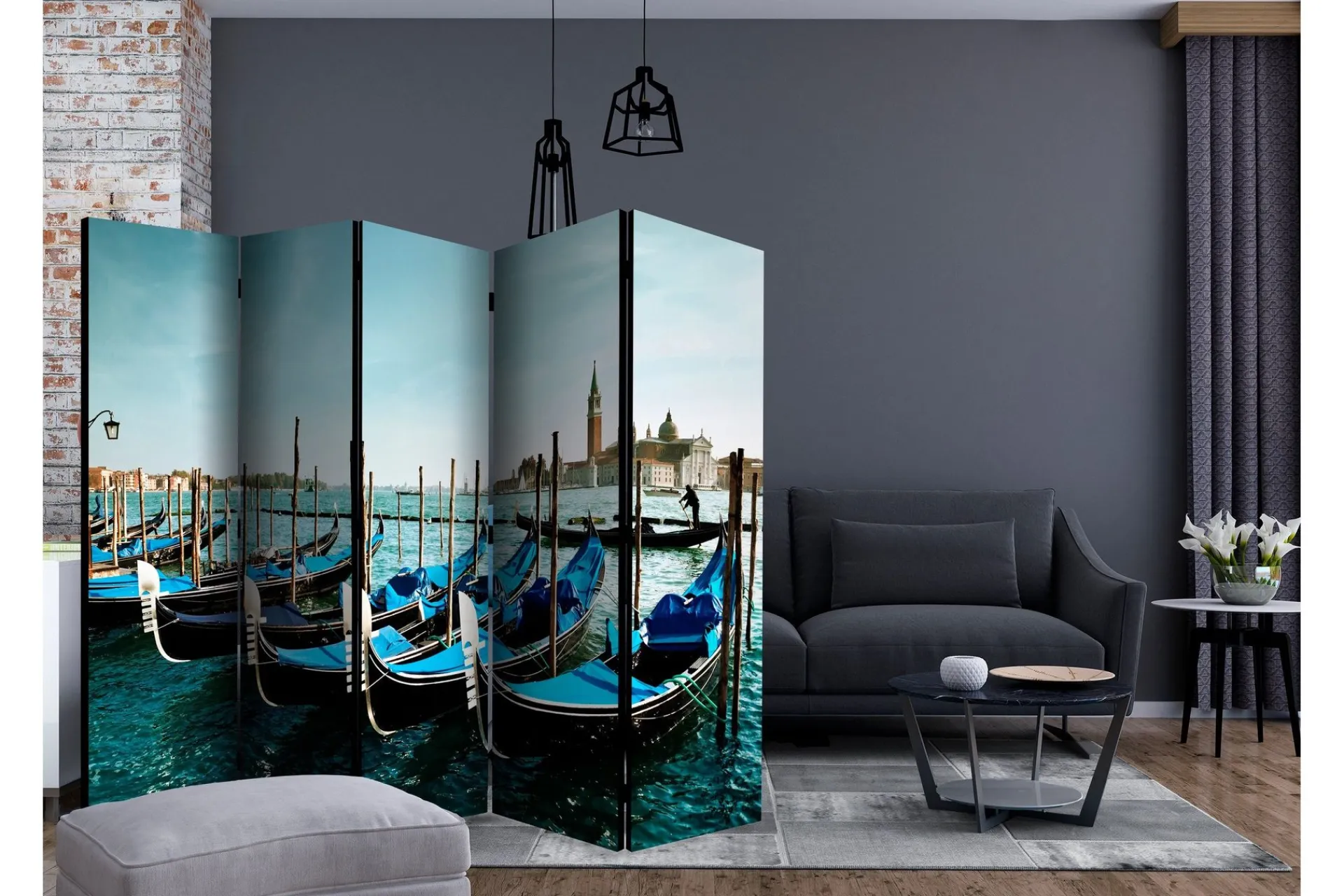 Bretteskjerm-Romdeler Gondolas on the Grand Canal, Venice II