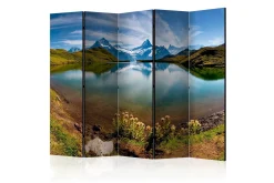 Bretteskjerm-Romdeler Lake with Mountain Reflection, Switzerl