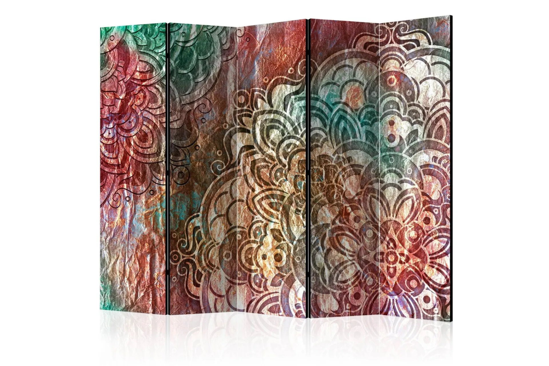 Bretteskjerm-Romdeler Mandala: Copper Garden II 222x517 cm