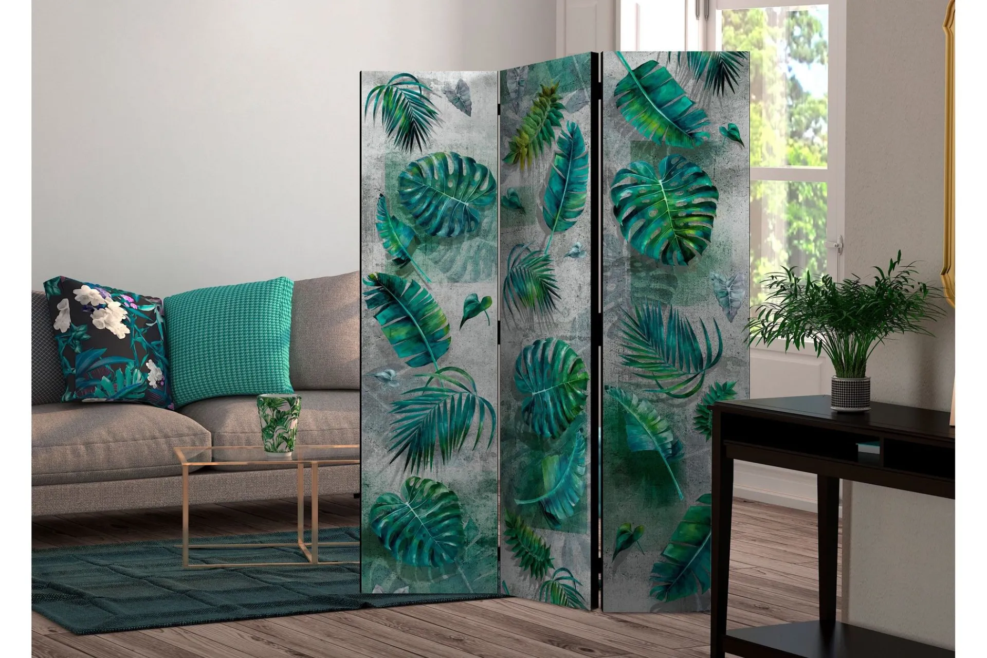 Bretteskjerm-Romdeler Modernist Jungle 113x517 cm