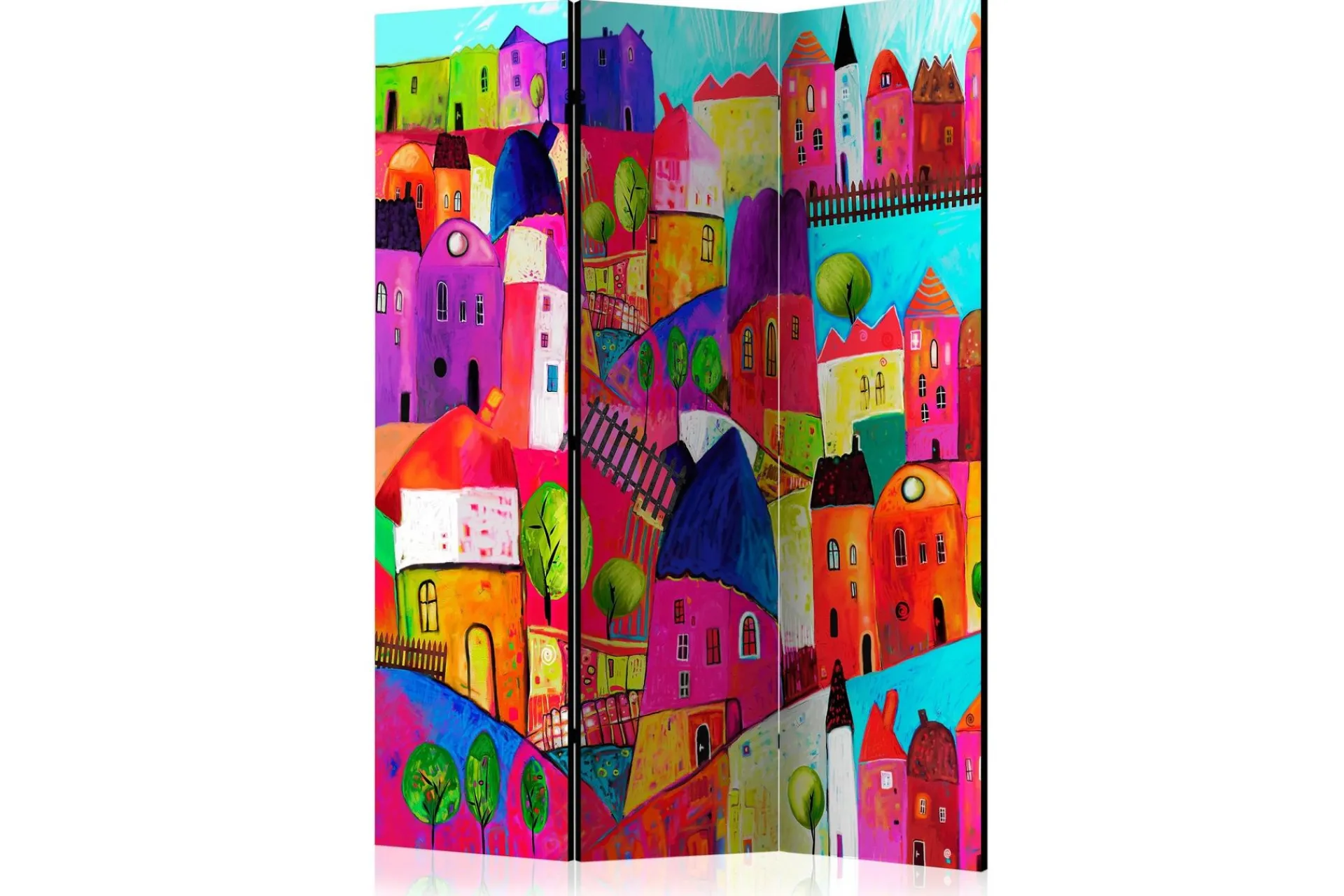 Bretteskjerm-Romdeler Rainbow-Hued Town
