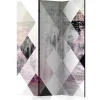 Bretteskjerm-Romdeler Rhombic Chessboard Pink
