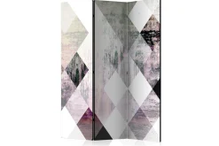 Bretteskjerm-Romdeler Rhombic Chessboard Pink