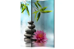 Bretteskjerm-Romdeler Water Lily And Zen Stones 135x172 Flerfarget/grå