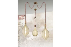 Trio Lighting Kjøkkenlampe|Taklampe-Rope Pendellampe E27 Antikk Messing