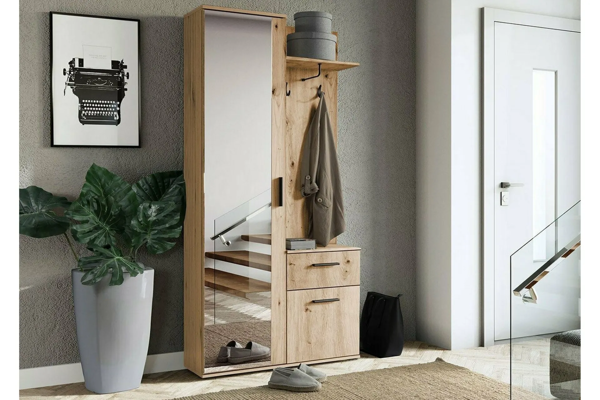 Møbelsett Til Gang & Entre|Gangoppbevaring-Rosehall Hallmöbelset 97x30 cm 195x Brown Brun