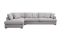 Scandinavian Choice Velour Sofa & Fløyel Sofa|Sofa Med Sjeselong-Rossita Lyx 4-seter Ekstra dyp Sofa med Sjeselong Venstre Grey