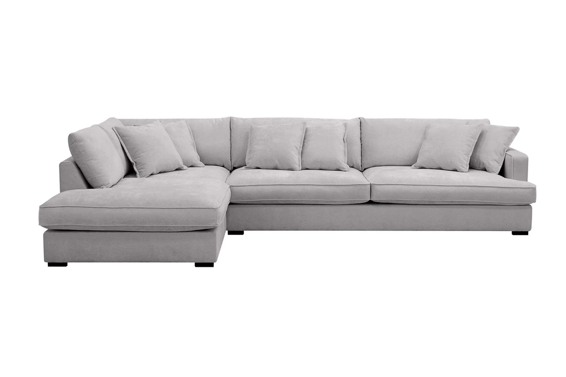 Scandinavian Choice Velour Sofa & Fløyel Sofa|Sofa Med Sjeselong-Rossita Lyx 4-seter Ekstra dyp Sofa med Sjeselong Venstre Grey
