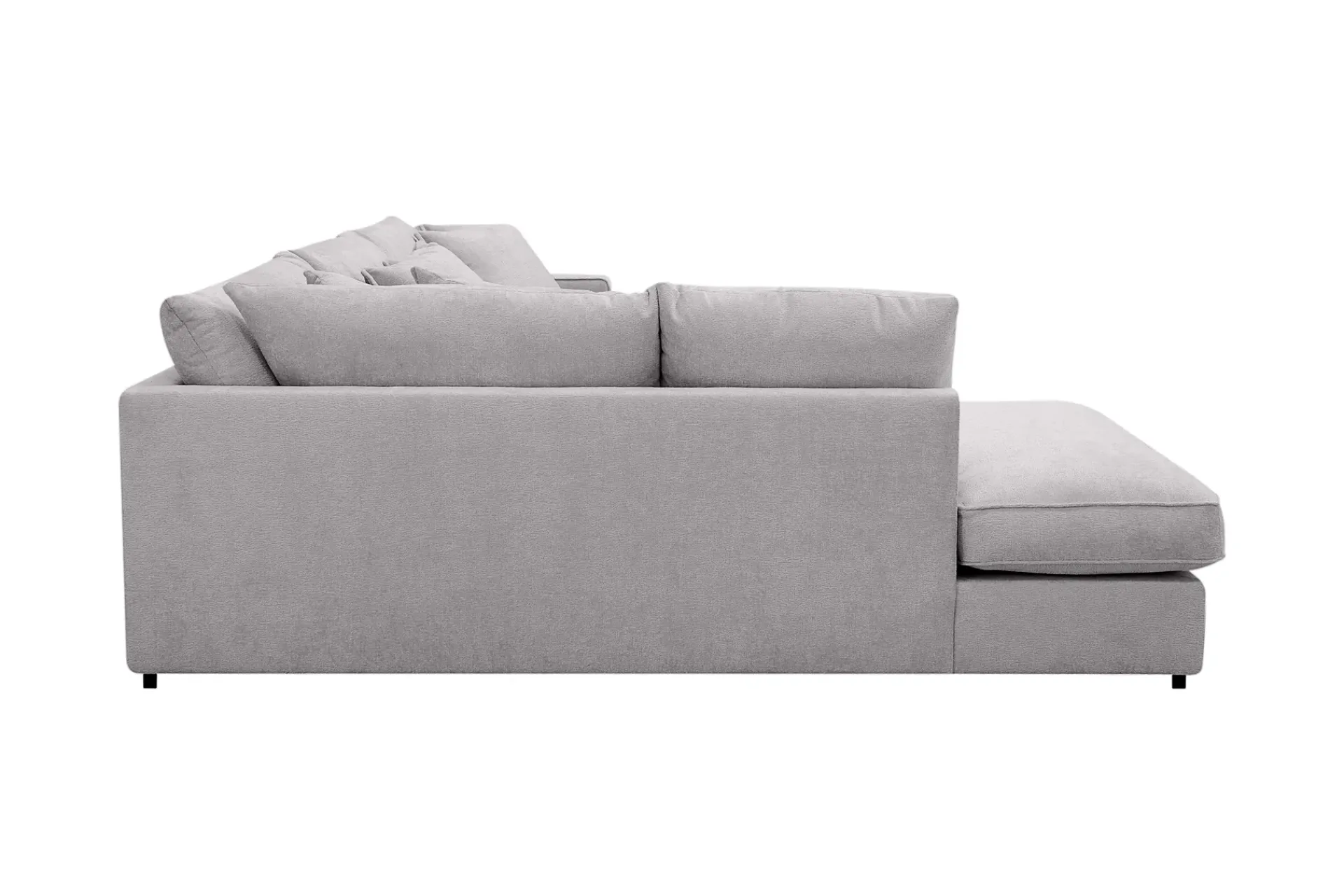 Scandinavian Choice Velour Sofa & Fløyel Sofa|Sofa Med Sjeselong-Rossita Lyx 4-seter Ekstra dyp Sofa med Sjeselong Venstre Grey