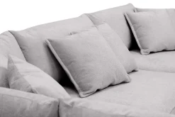 Scandinavian Choice Velour Sofa & Fløyel Sofa|Sofa Med Sjeselong-Rossita Lyx 4-seter Ekstra dyp Sofa med Sjeselong Venstre Grey