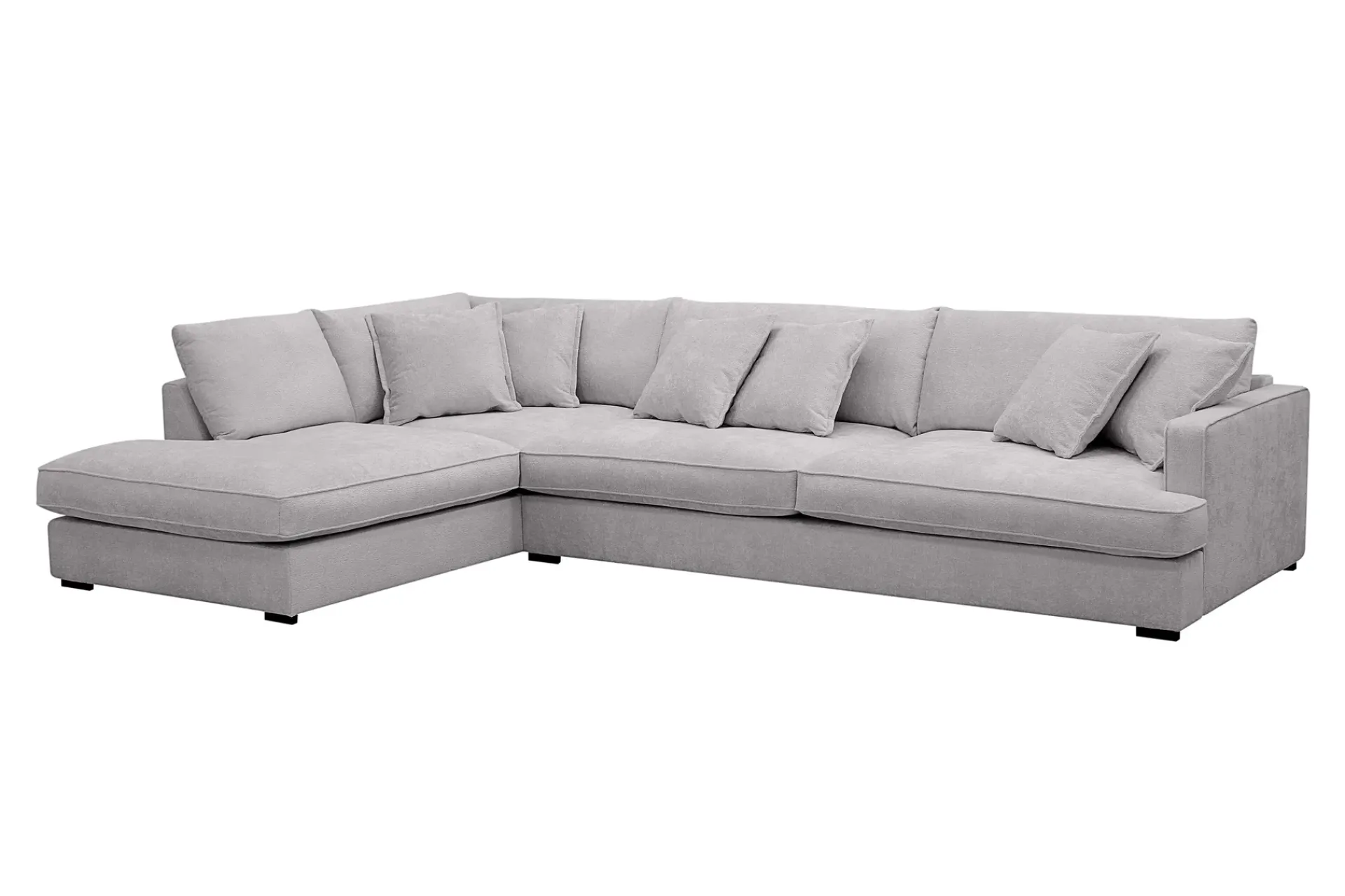 Scandinavian Choice Velour Sofa & Fløyel Sofa|Sofa Med Sjeselong-Rossita Lyx 4-seter Ekstra dyp Sofa med Sjeselong Venstre Grey