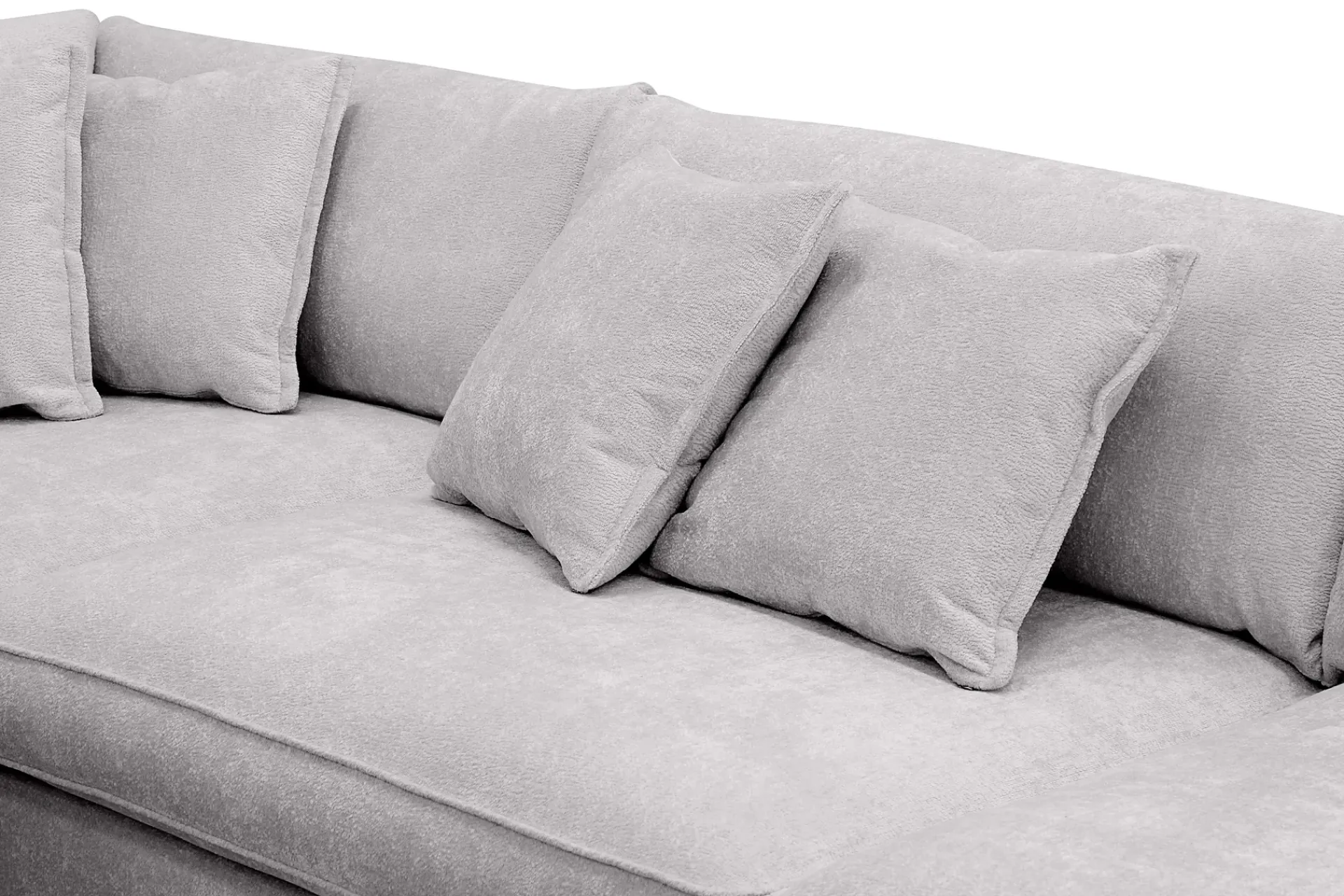 Scandinavian Choice Velour Sofa & Fløyel Sofa|Sofa Med Sjeselong-Rossita Lyx 4-seter Ekstra dyp Sofa med Sjeselong Venstre Grey