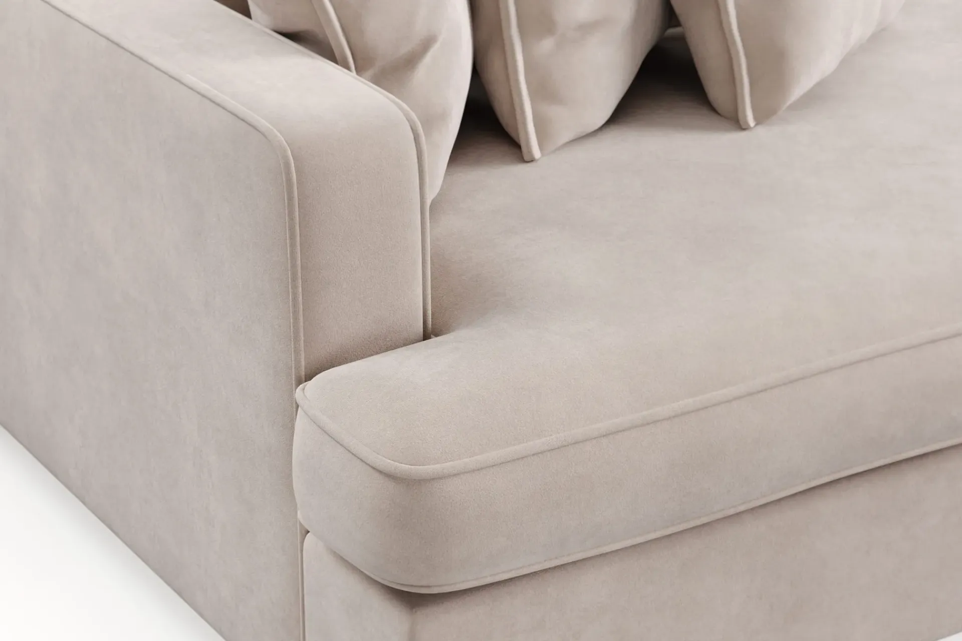 Scandinavian Choice Velour Sofa & Fløyel Sofa-Rossita Lyx 4-seters Ekstra Dyp Sofa i Fløyel Beige