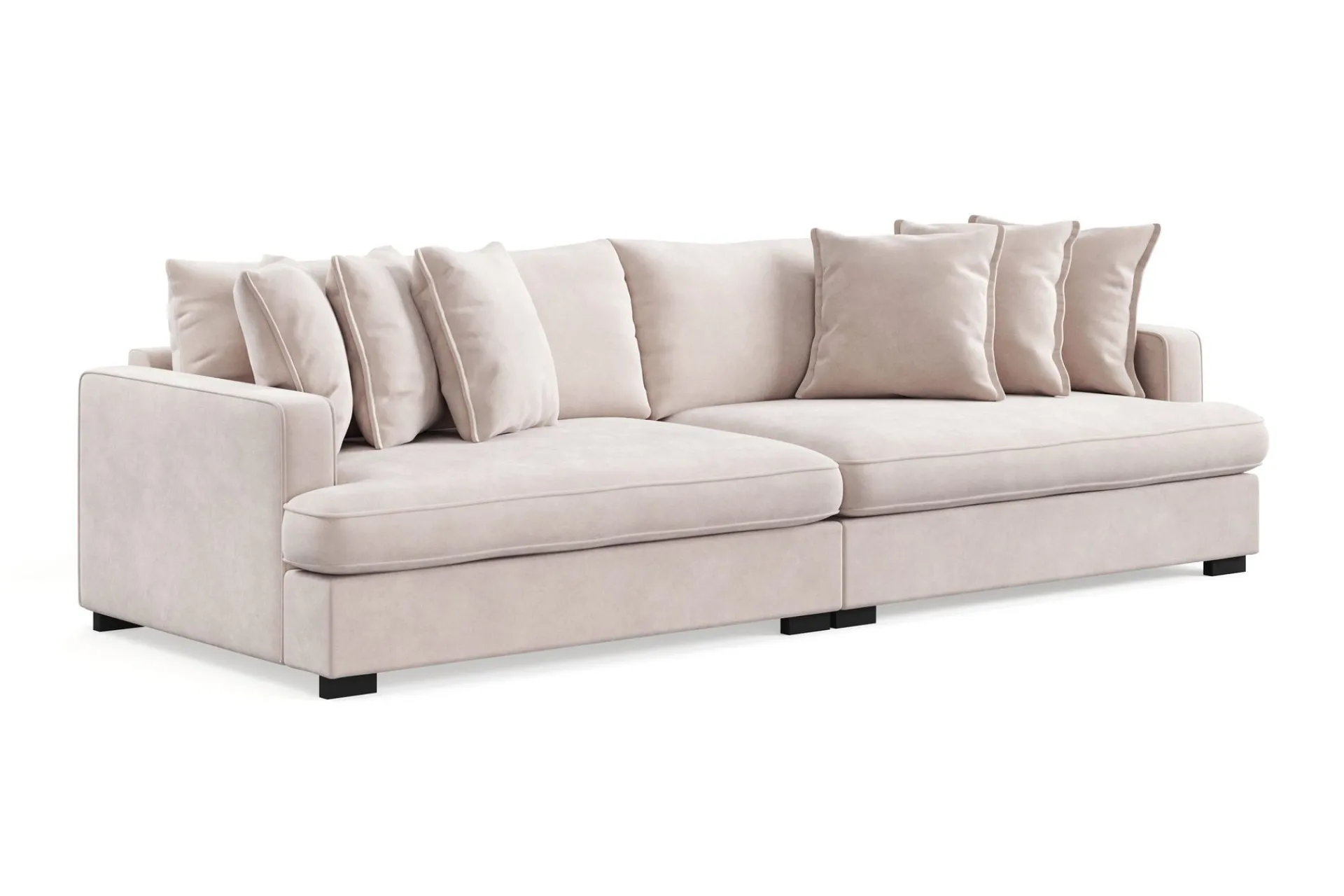 Scandinavian Choice Velour Sofa & Fløyel Sofa-Rossita Lyx 4-seters Ekstra Dyp Sofa i Fløyel Beige