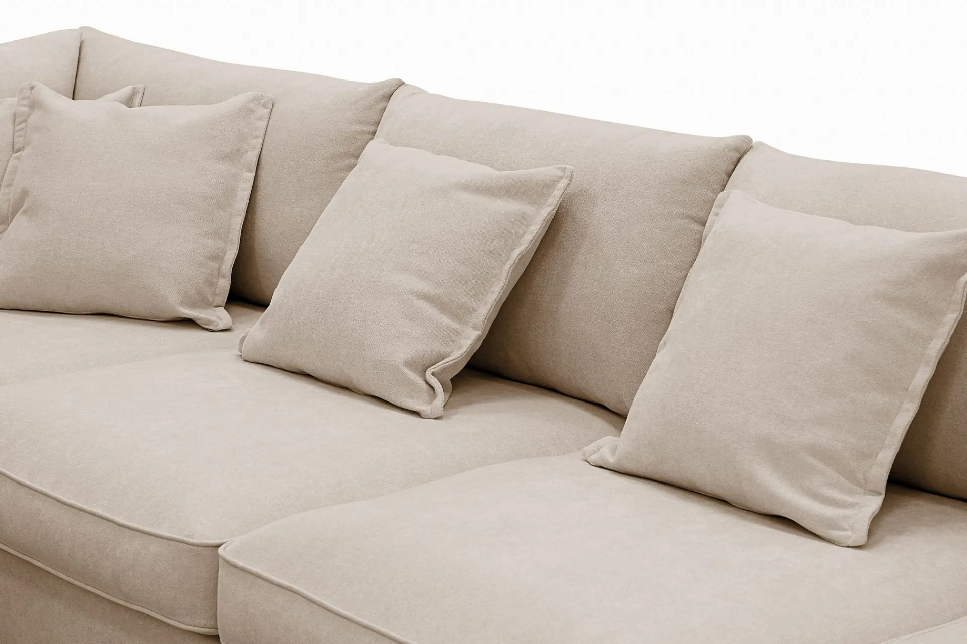 Scandinavian Choice Rossita Lyx 5-seters høyrevendt U-formet ekstra dyp sofa med divan og sjeselong i stoff