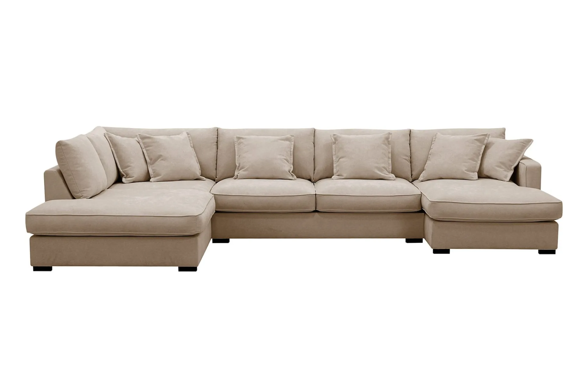 Scandinavian Choice Rossita Lyx 5-seters høyrevendt U-formet ekstra dyp sofa med divan og sjeselong i stoff