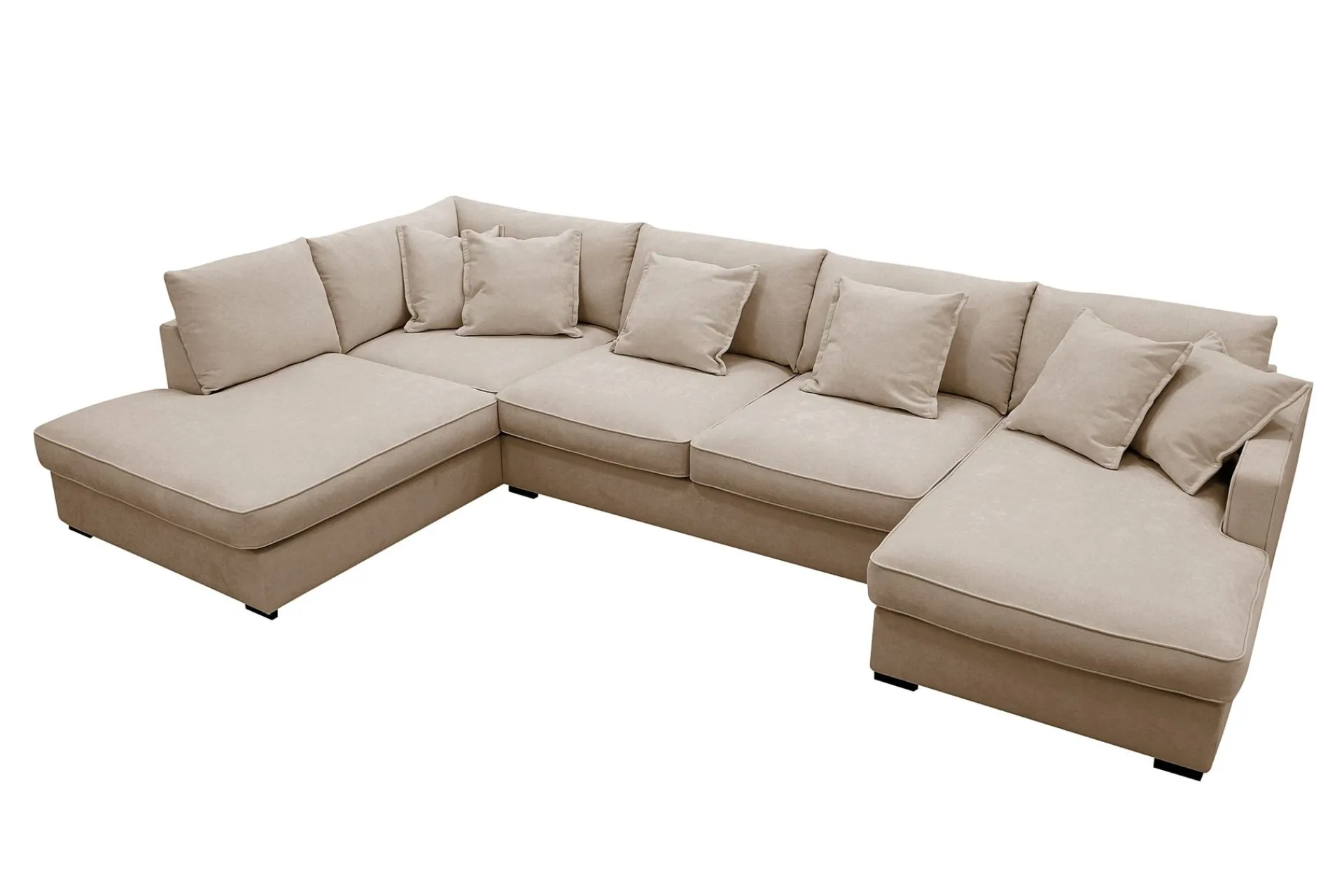 Scandinavian Choice Rossita Lyx 5-seters høyrevendt U-formet ekstra dyp sofa med divan og sjeselong i stoff