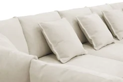 Scandinavian Choice U-Sofa-Rossita Lyx 6-seters høyrevendt U-formet ekstra dyp sofa med divan og sjeselong i stoff Beige