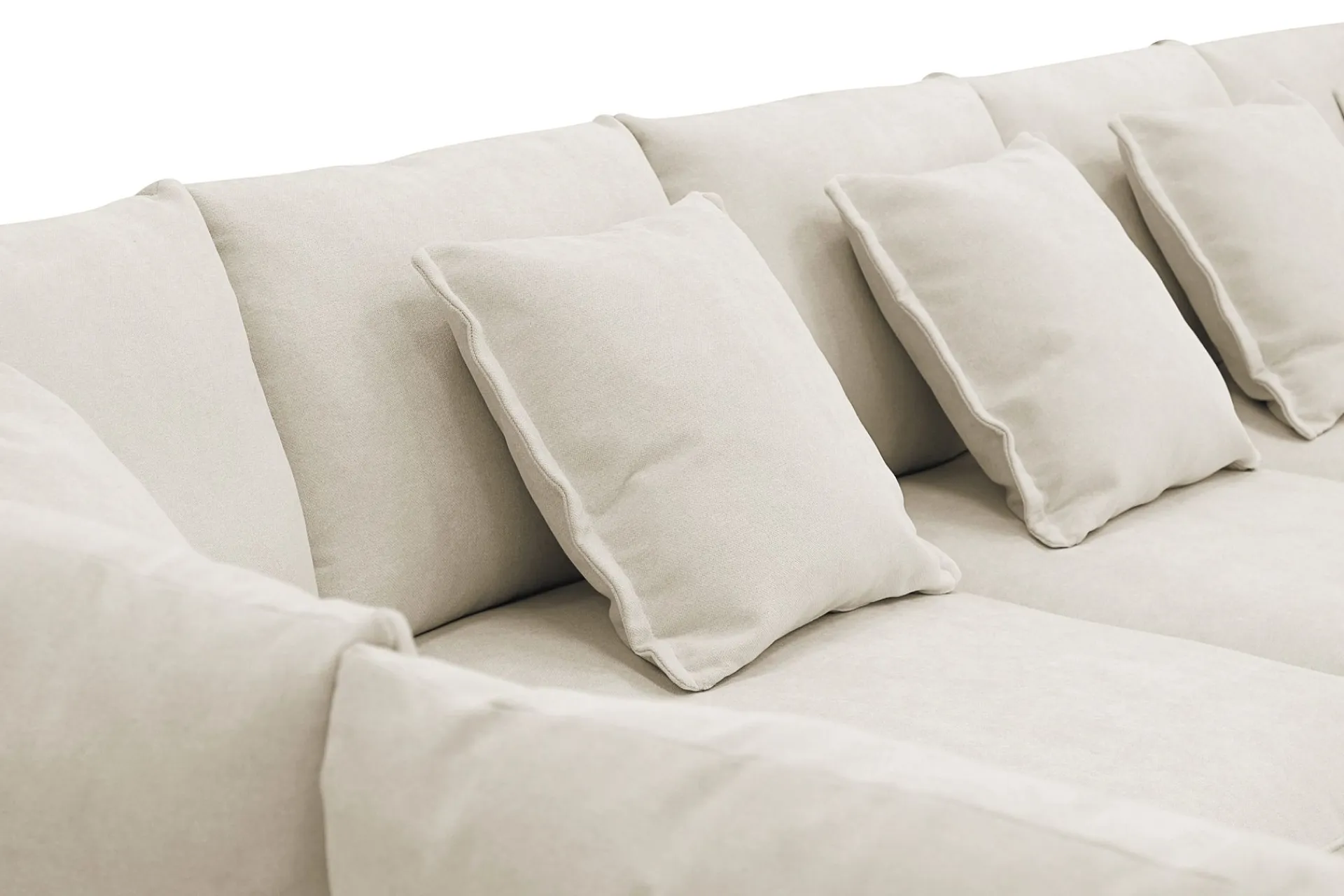 Scandinavian Choice U-Sofa-Rossita Lyx 6-seters høyrevendt U-formet ekstra dyp sofa med divan og sjeselong i stoff Beige