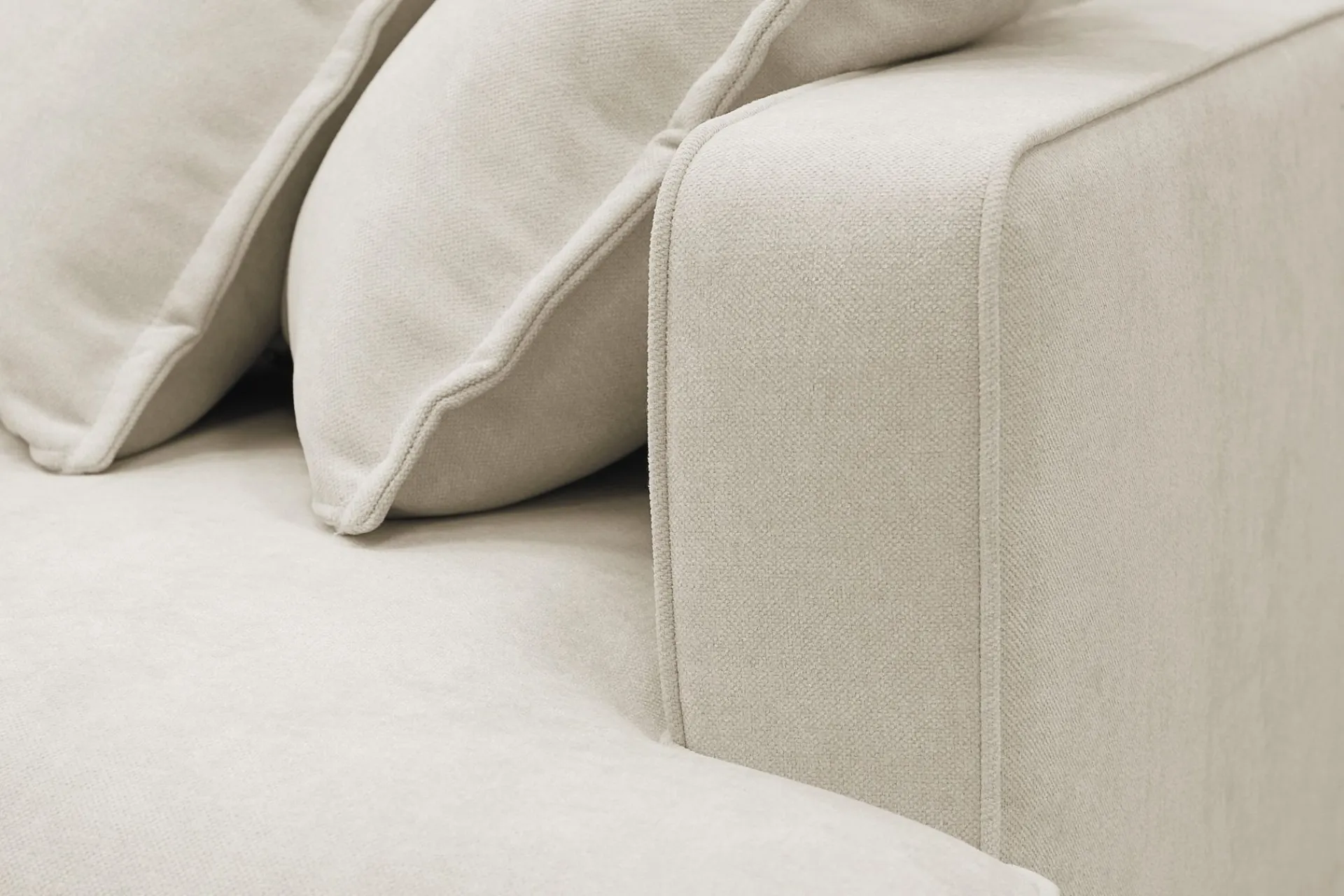 Scandinavian Choice U-Sofa-Rossita Lyx 6-seters høyrevendt U-formet ekstra dyp sofa med divan og sjeselong i stoff Beige