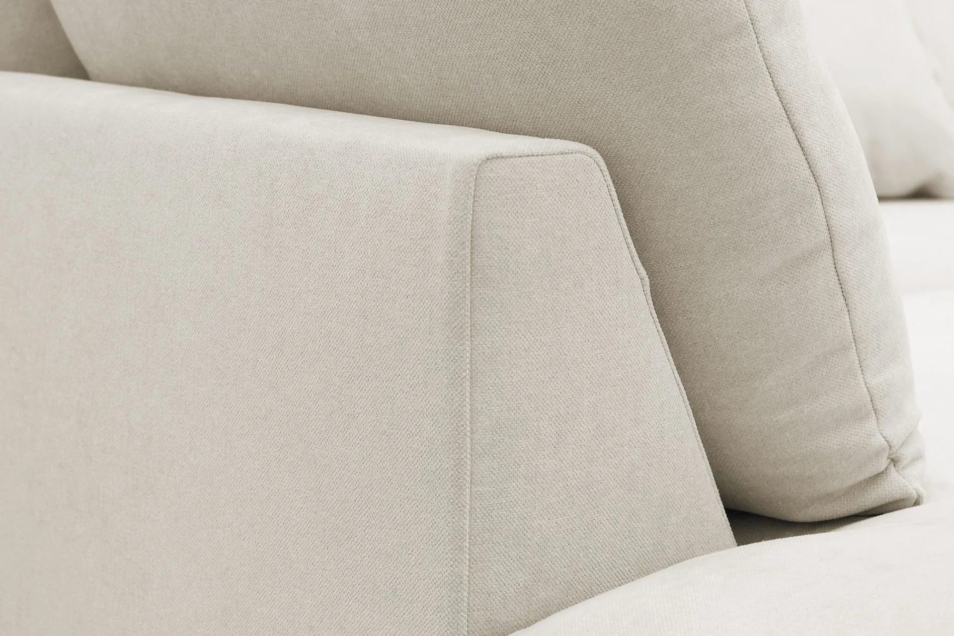 Scandinavian Choice U-Sofa-Rossita Lyx 6-seters høyrevendt U-formet ekstra dyp sofa med divan og sjeselong i stoff Beige