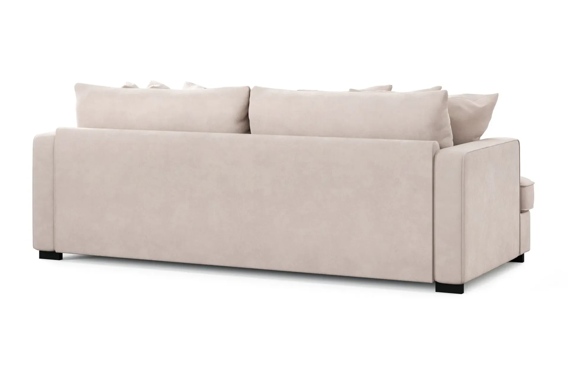 Scandinavian Choice Velour Sofa & Fløyel Sofa-Rossita 3-seters Dyp Sofa med Hel Pute i Fløyel Beige