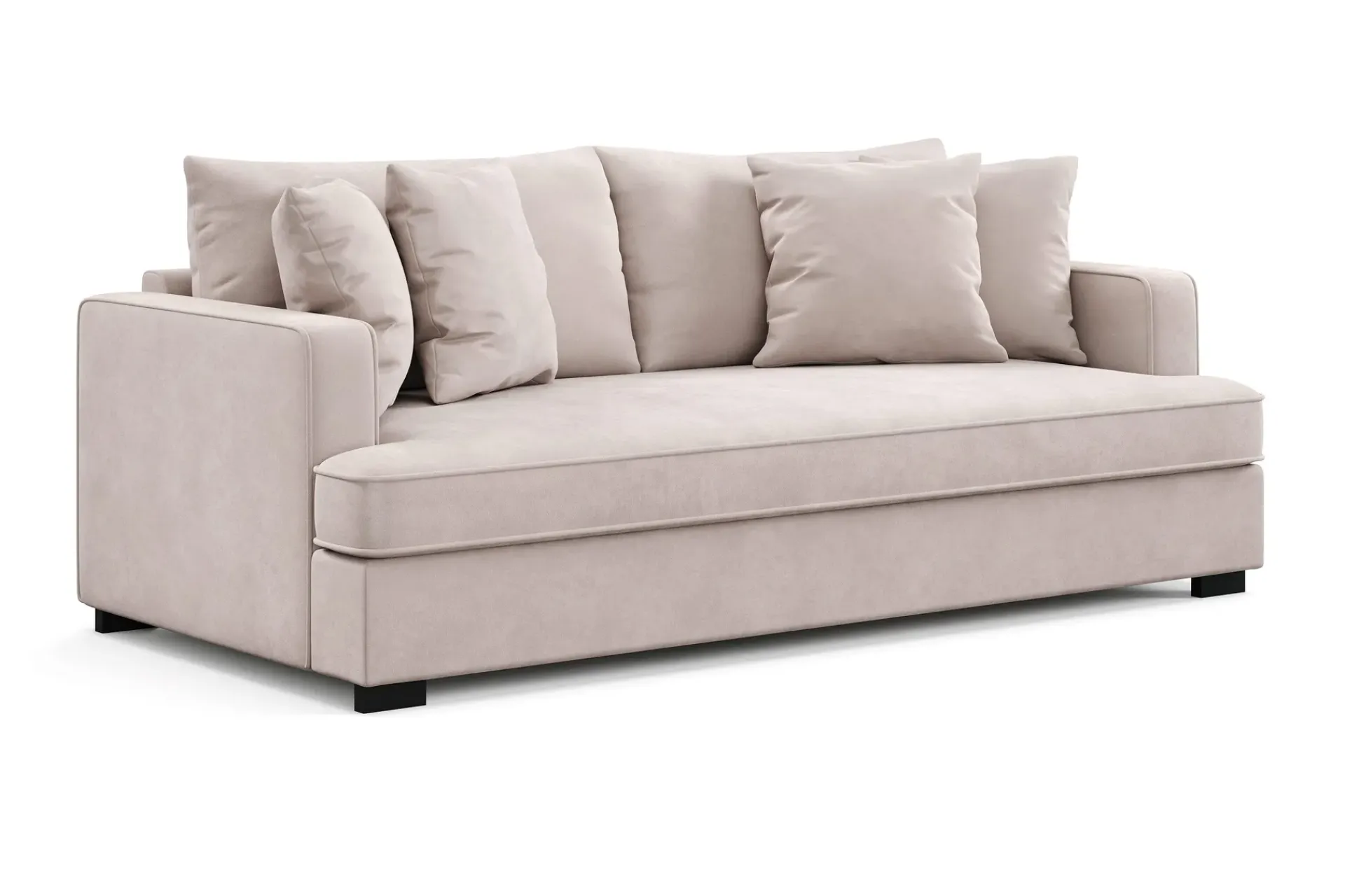 Scandinavian Choice Velour Sofa & Fløyel Sofa-Rossita 3-seters Dyp Sofa med Hel Pute i Fløyel Beige