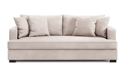 Scandinavian Choice Velour Sofa & Fløyel Sofa-Rossita 3-seters Dyp Sofa med Hel Pute i Fløyel Beige