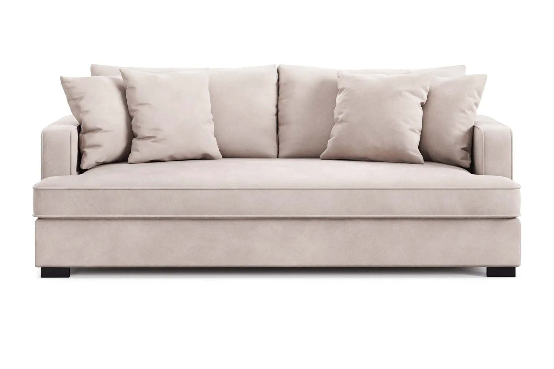 Scandinavian Choice Velour Sofa & Fløyel Sofa-Rossita 3-seters Dyp Sofa med Hel Pute i Fløyel Beige