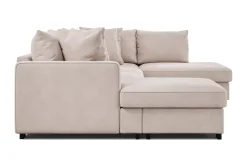 Scandinavian Choice Velour Sofa & Fløyel Sofa-Rossita 5-seters Høyrevendt U-formet Dyp Sofa med Divan og Sjeselong i Fløyel Beige