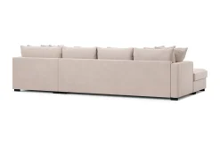 Scandinavian Choice Velour Sofa & Fløyel Sofa-Rossita 5-seters Høyrevendt U-formet Dyp Sofa med Divan og Sjeselong i Fløyel Beige