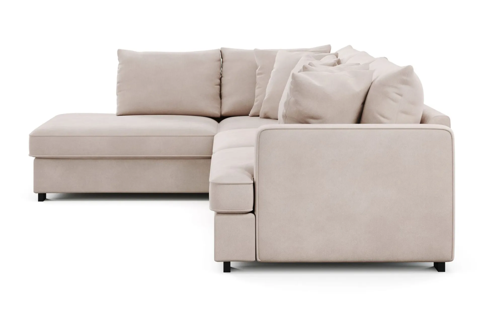 Scandinavian Choice Rossita 4-seters Venstrevendt L-formet Dyp Sjeselongsofa i Fløyel