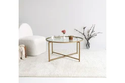 Sofabord-Rowman Sofabord 83 cm Rundt Gull