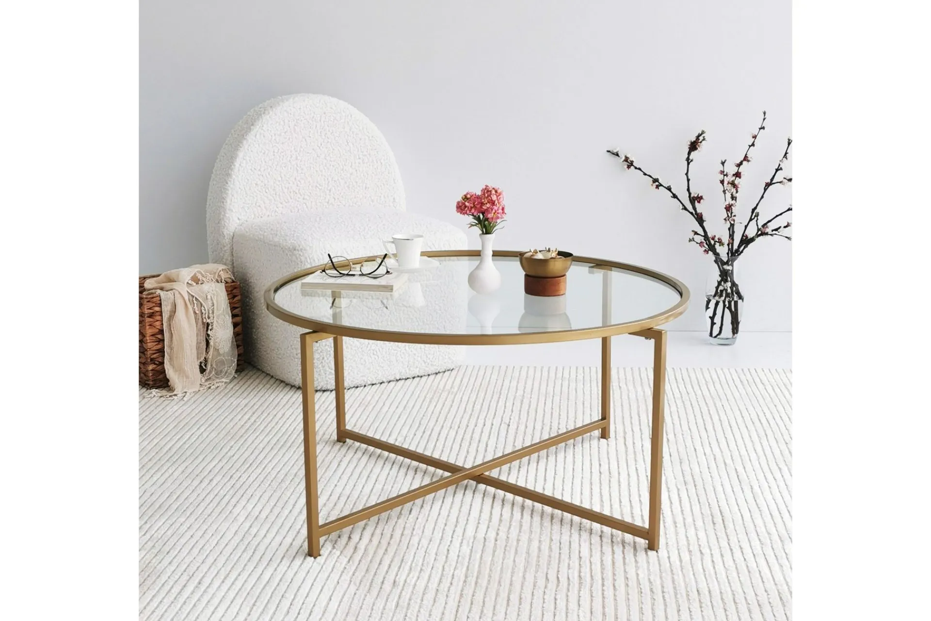 Sofabord-Rowman Sofabord 83 cm Rundt Gull