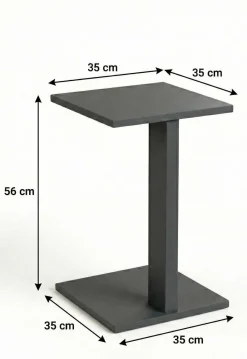 Avlastningsbord-Rumira Sidebord 35 cm Grå