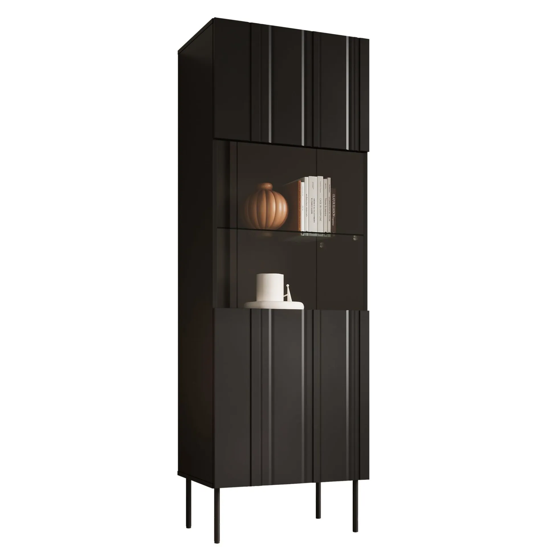 Vitrineskap|Skap-Rynlin Vitrineskap 180 cm black