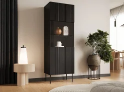 Vitrineskap|Skap-Rynlin Vitrineskap 180 cm black
