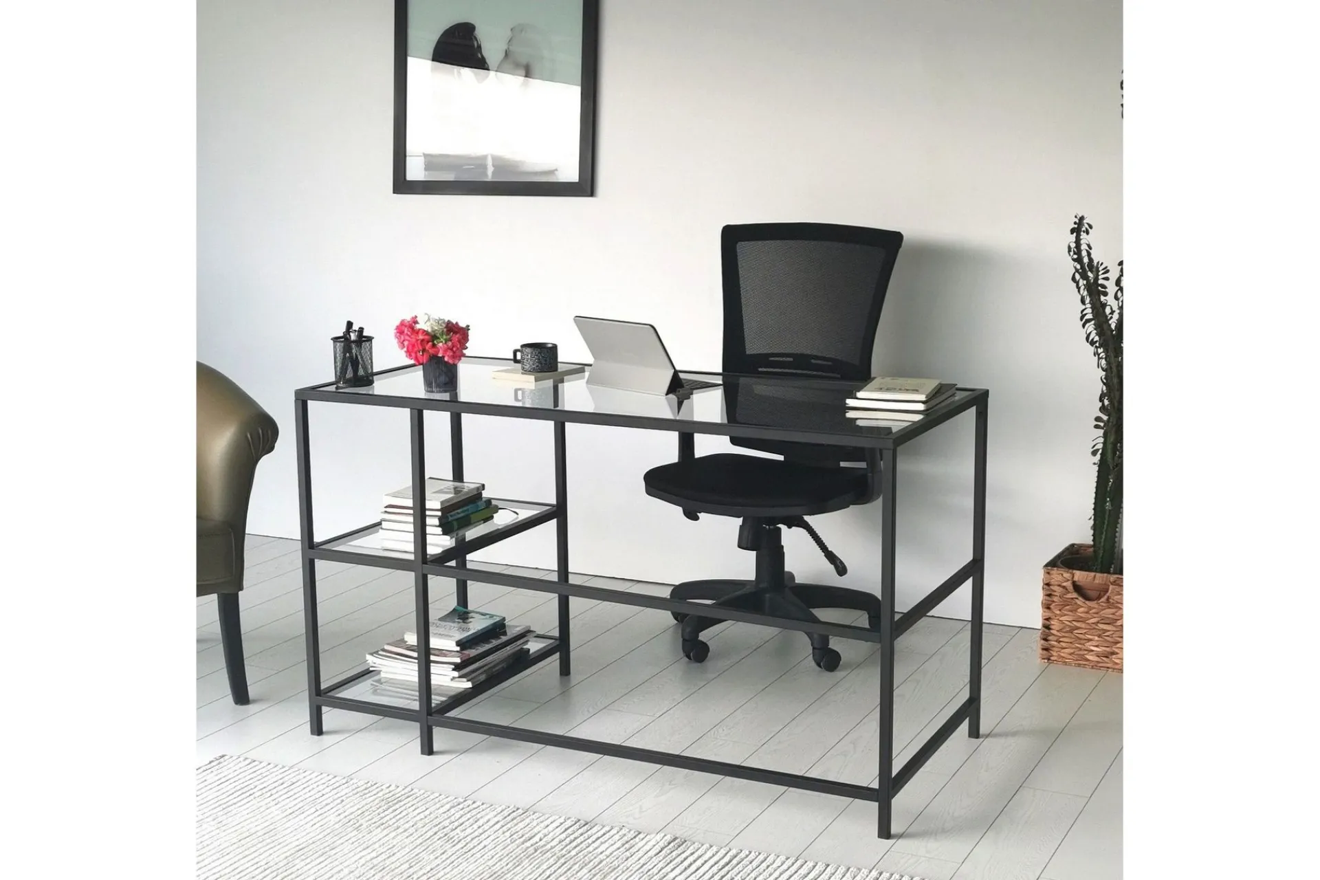 Sabani Skrivebord 130 cm med Oppbevaring 2 Hyller