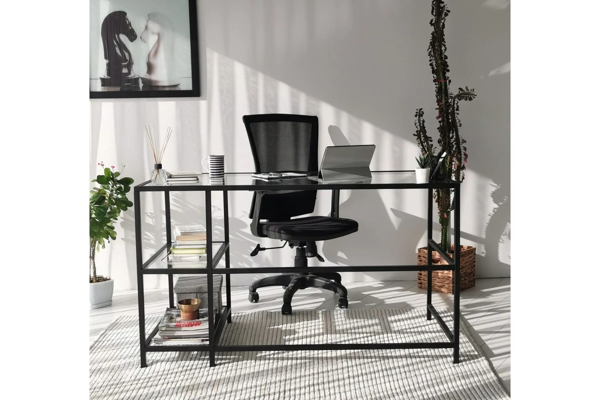 Sabani Skrivebord 130 cm med Oppbevaring 2 Hyller